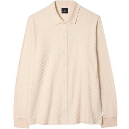 Paul Smith Textured Cotton Button-Front Polo Skjorte