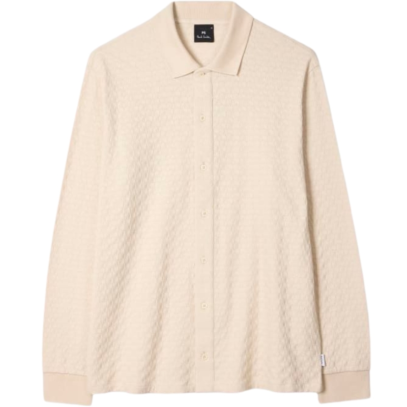Paul Smith Textured Cotton Button-Front Polo Skjorte