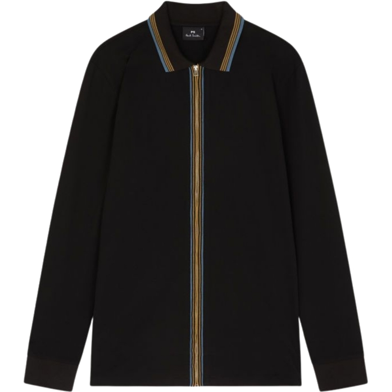 Paul Smith Tipping Full-Zip LS Polo T-shirt