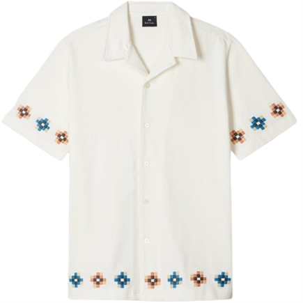 Paul Smith Tile EMB SS Casual Fit Skjorte