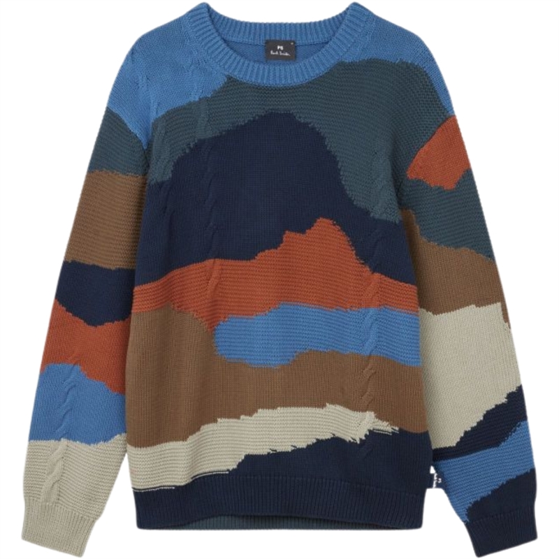 Paul Smith Mountains Intarsia Cotton Sweater Strik