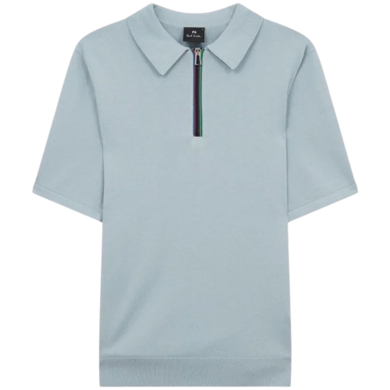 Paul Smith Zip Knitted Cotton Polo T-shirt