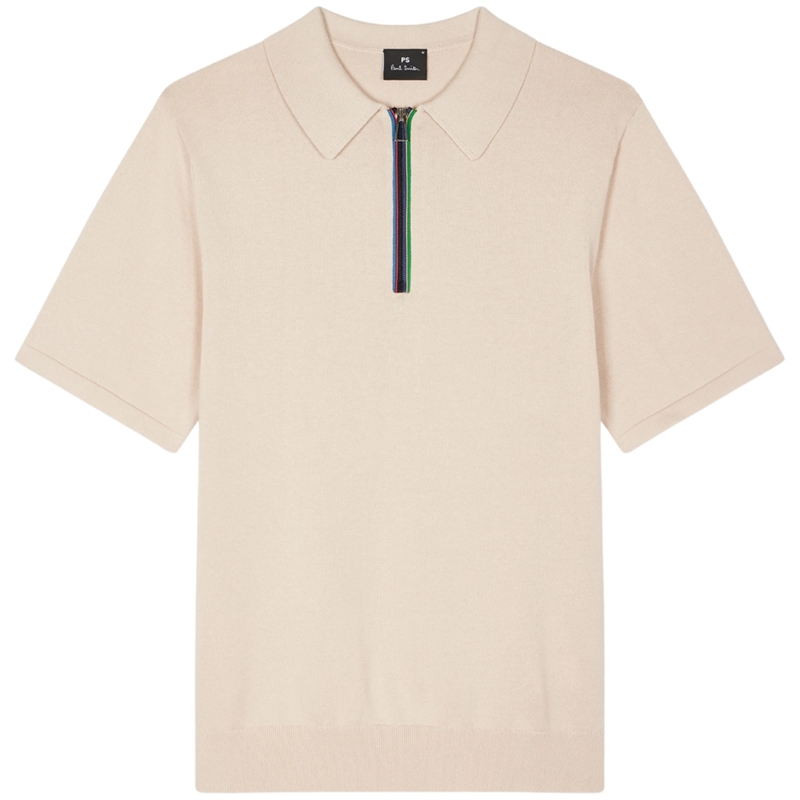 Paul Smith Zip Knitted Cotton Polo T-shirt