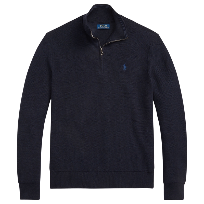 Polo Ralph Lauren Mesh Knit Cotton Quarter Zip Sweatshirt