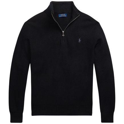 Polo Ralph Lauren Mesh Knit Cotton Quarter Zip Sweatshirt