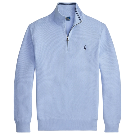 Polo Ralph Lauren Mesh Knit Cotton Quarter Zip Sweatshirt