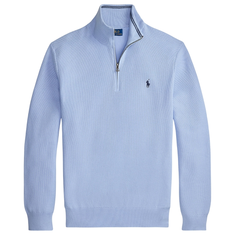 Polo Ralph Lauren Mesh Knit Cotton Quarter Zip Sweatshirt