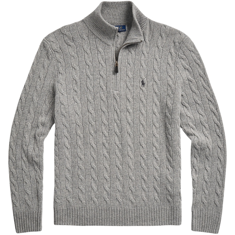 Polo Ralph Lauren Cable-Knit Wool-Cashmere Quarter-Zip Strik