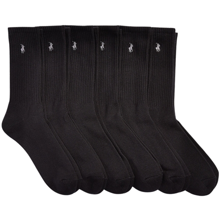 Polo Ralph Lauren Cotton-Blend Crew 6-Pack Strømper