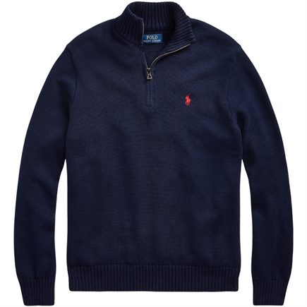 Polo Ralph Lauren Cotton Quarter-Zip Mockneck Sweater Strik