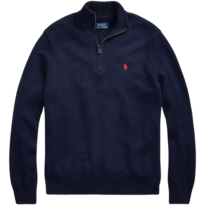Polo Ralph Lauren Cotton Quarter-Zip Mockneck Sweater Strik