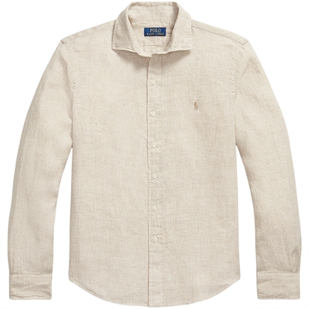 Polo Ralph Lauren Custom Fit Houndstooth Linen Skjorte