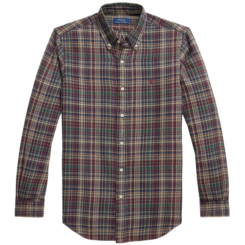 Polo Ralph Lauren Custom Fit Plaid Brushed Flannel Skjorte