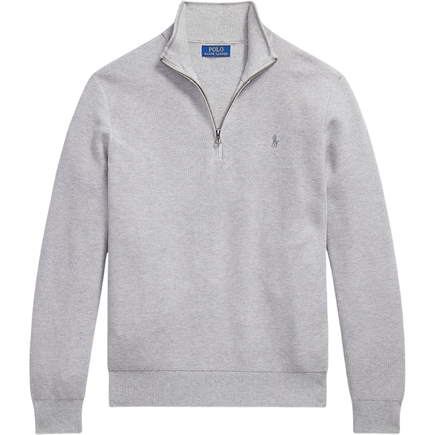 Polo Ralph Lauren Mesh-Knit Cotton Quarter-Zip Sweater Strik
