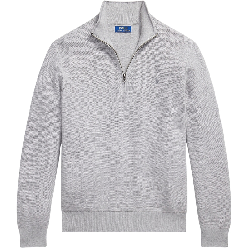 Polo Ralph Lauren Mesh-Knit Cotton Quarter-Zip Sweater Strik
