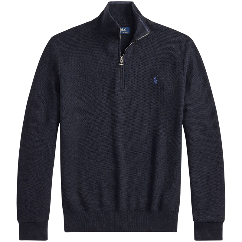 Polo Ralph Lauren Mesh-Knit Cotton Quarter-Zip Sweater Strik