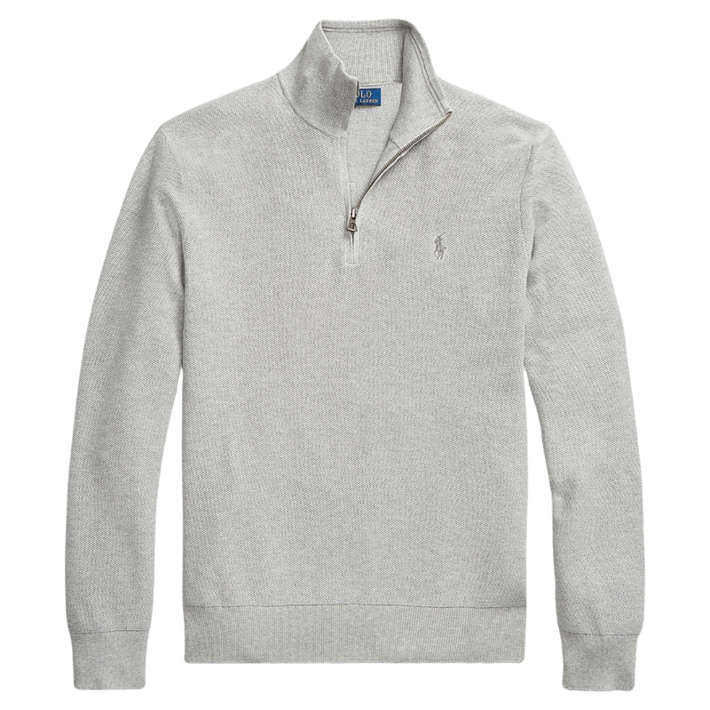 Polo Ralph Lauren Mesh Knit Cotton Quarter Zip Sweatshirt