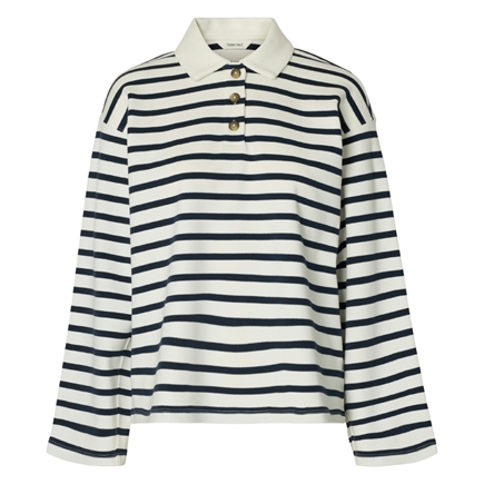 Selected Femme Wada Stripe Collar Polo T-shirt 