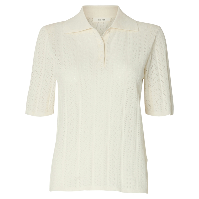 Selected Femme Toledo Structure 2/4 Knit Polo T-shirt