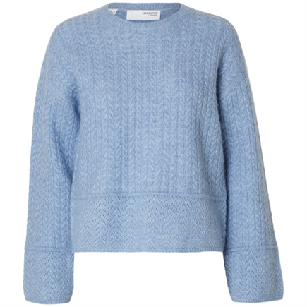 Selected Femme Alva Structure LS O-Neck Strik