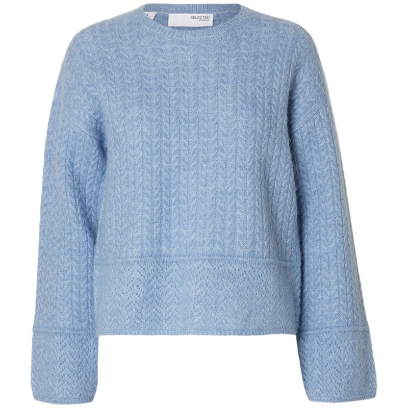 Selected Femme Alva Structure LS O-Neck Strik