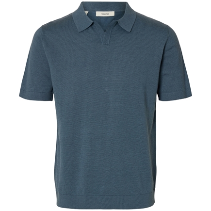 Selected Homme Mattis SS Linen Blend Open Polo T-shirt