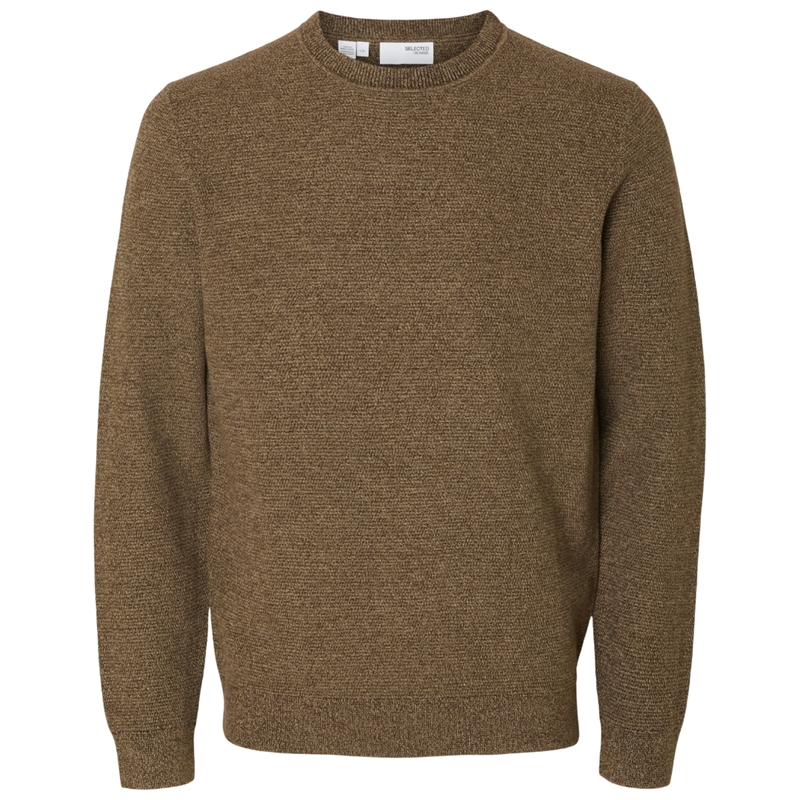 Selected Homme Ross LS Knit Structure Crew Neck Strik