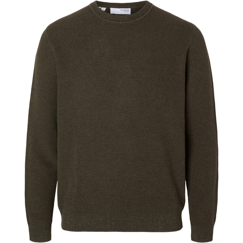 Selected Homme Ross LS Knit Structure Crew Neck Strik