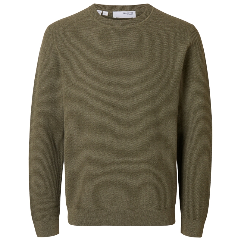 Selected Homme Ross LS Knit Structure Crew Neck Strik