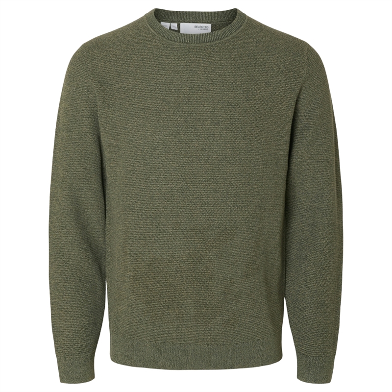 Selected Homme Ross LS Knit Structure Crew Neck Strik