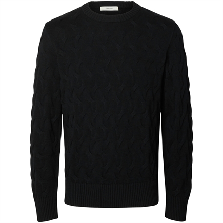 Selected Homme Carlos LS Cable Crew Neck Strik