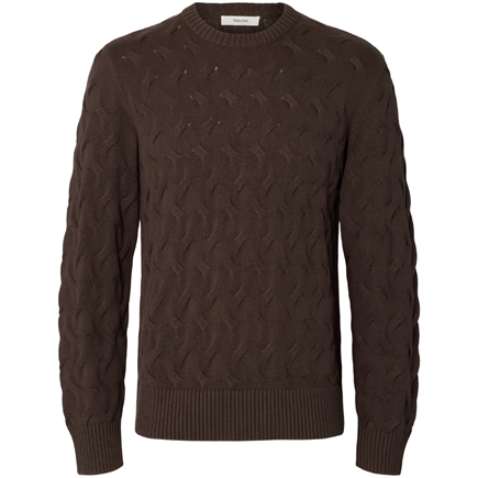 Selected Homme Carlos LS Cable Crew Neck Strik