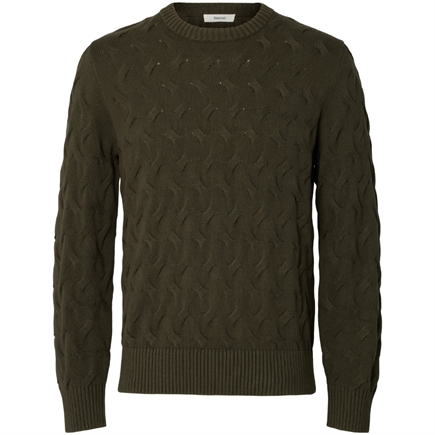 Selected Homme Carlos LS Cable Crew Neck Strik
