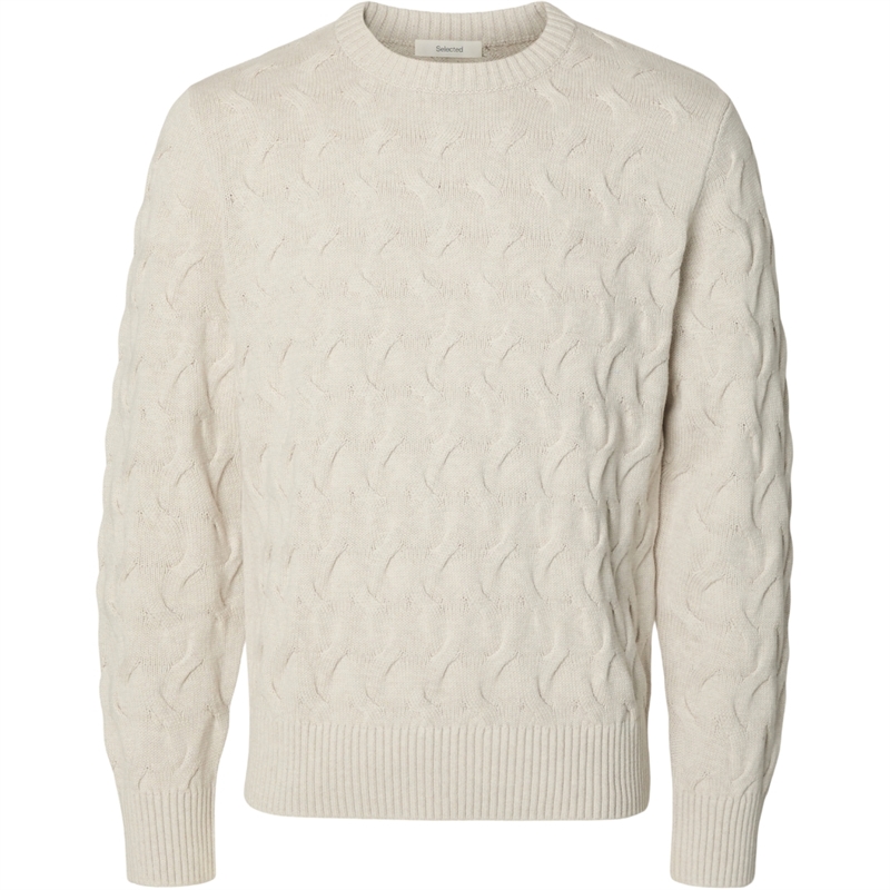 Selected Homme Carlos LS Cable Crew Neck Strik