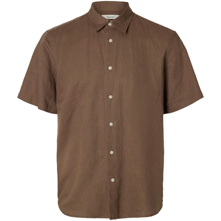 Selected Homme Regclaus Clay Linenblend SS Skjorte