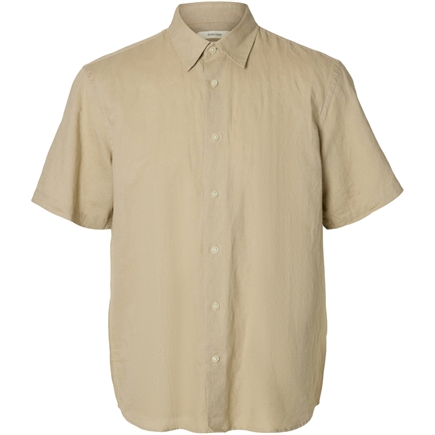 Selected Homme Regclaus Clay Linenblend SS Skjorte