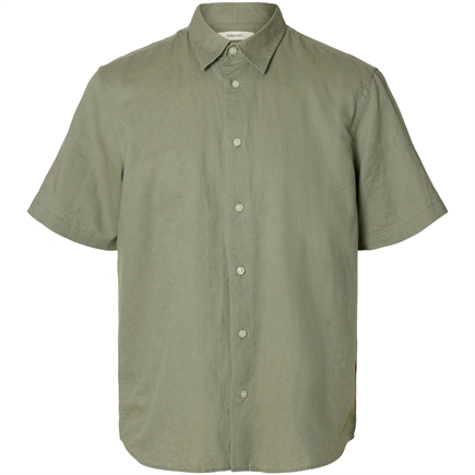 Selected Homme Regclaus Clay Linenblend SS Skjorte