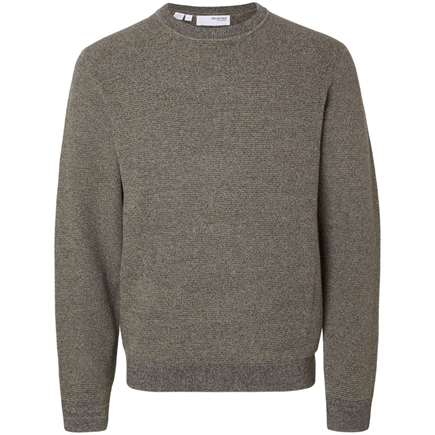 Selected Homme Slhross LS Knit Structure Crew Neck Strik