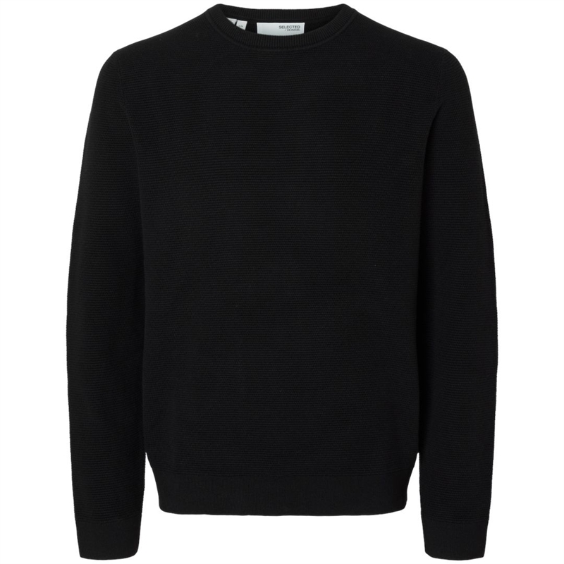 Selected Homme Slhross LS Knit Structure Crew Neck Strik