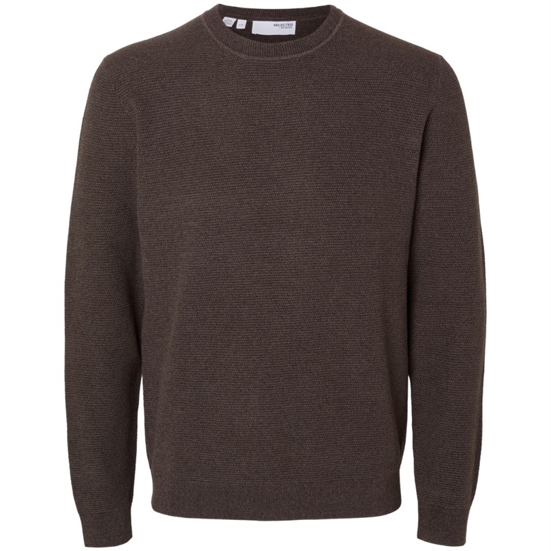 Selected Homme Slhross LS Knit Structure Crew Neck Strik