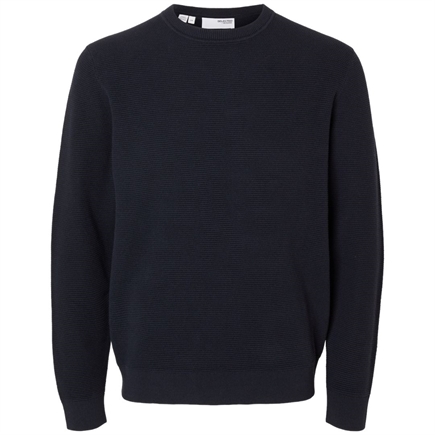 Selected Homme Slhross LS Knit Structure Crew Neck Strik