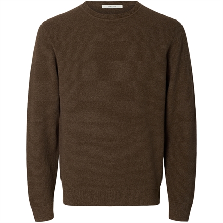 Selected Homme Slhross LS Knit Structure Crew Neck Strik