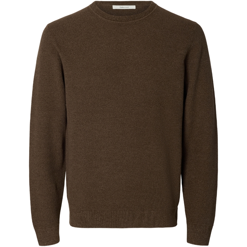 Selected Homme Slhross LS Knit Structure Crew Neck Strik