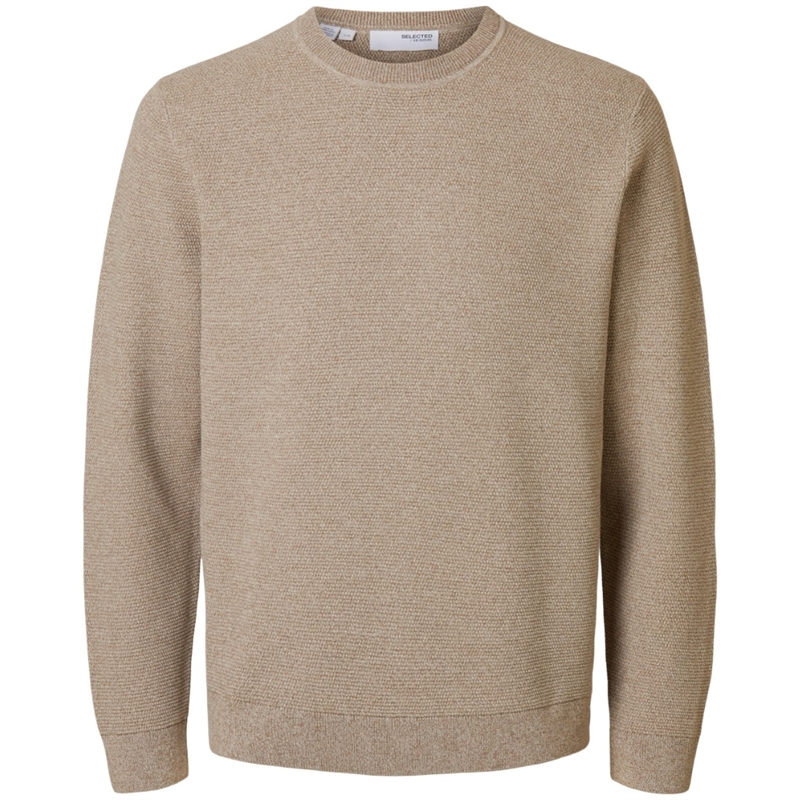 Selected Homme Slhross LS Knit Structure Crew Neck Strik