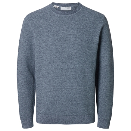 Selected Homme Ross LS Knit Structure Crew Neck Strik