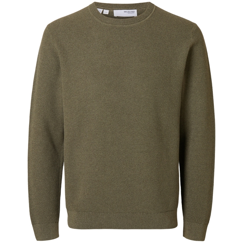 Selected Homme Slhross LS Knit Structure Crew Neck Strik