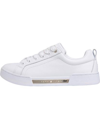 Tommy Hilfiger Branded Metallic Sneakers - White | Coaststore