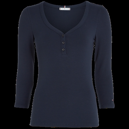 Tommy Hilfiger 5x2 Rib Henley 3/4 Bluse