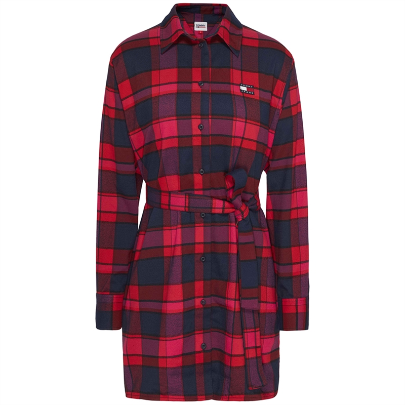 Tommy Jeans Check Mid Thigh Skjortekjole