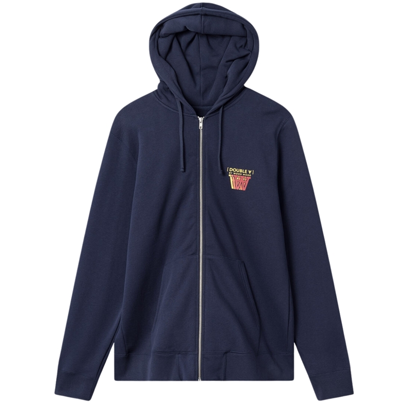 Wood Wood Zan Stacked Logo Zip Hættetrøje